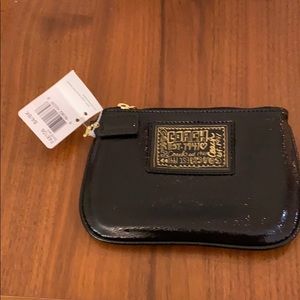 New with tags black patent leather wristlet